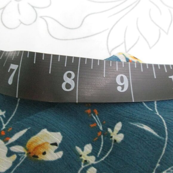 Papermoon Blouse Teal Floral Print Size XS Sleeveless V-Neck Top NWT - Picture 15 of 15